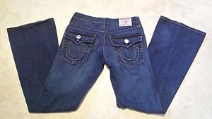 True Religion Joey Big T Flare Leg Twisted Seam Womens Jeans Size 26 L32