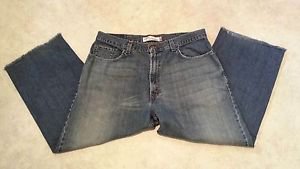 Levis Mens Womens 569 Loose Straight Distressed Denim Blue Jeans W38 L26