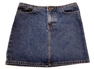Womens American Eagle Outfitters Distressed Denim Blue Jean Short Skirt Size 0