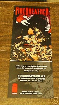 FIREBREATHER #1 PROMO POSTER 9 x 24 (2008)