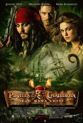 PIRATES OF THE CARIBBEAN 2 MOVIE POSTER JOHNNY DEPP 24 x 36 inches