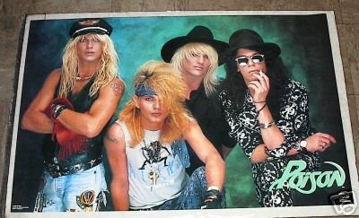 VINTAGE RARE 1988 POISON OPEN UP GROUP POSTER 22x34
