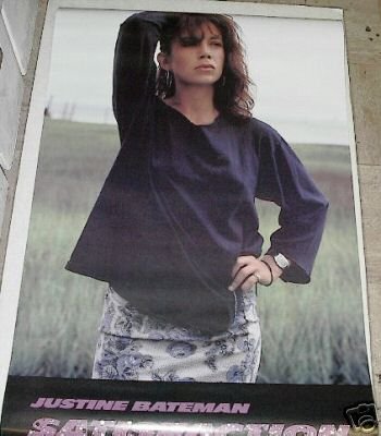 VINTAGE 1988 JUSTINE BATEMAN SATISFACTION POSTER 22x34