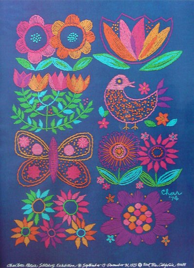 1975 CHARLOTTE PATERA STITCHERY NUT TREE POSTER PRINT