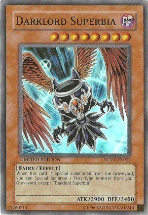 YUGIOH DARKLORD SUPERBIA (LIMITED EDITION) near mint card Ultra Rare Holo LC02-en005