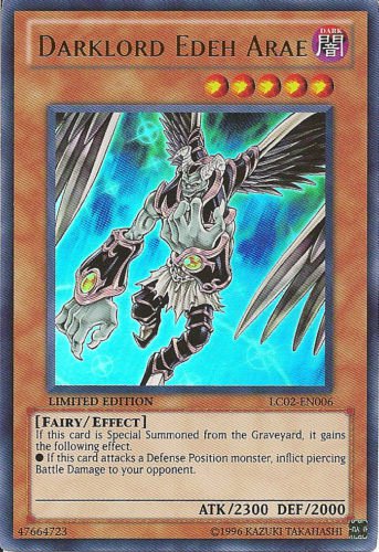 YUGIOH DARKLORD EDEH ARAE (LIMITED EDITION) near mint card Ultra Rare Holo LC02-EN006