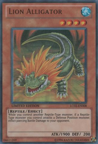 Yugioh Lion Alligator (LC02-EN008) LIMITED EDITION near mint card UItra Rare Holo