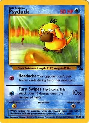 Pokemon Psyduck (Fossil) Unlimited Edition #53/62 near mint card