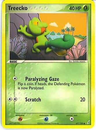 Pokemon Treecko (Crystal Guardians) #67/100 near mint card common