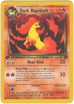 Pokemon Dark Rapidash (Team Rocket) 1st Edition #44/82 near mint card uncommon