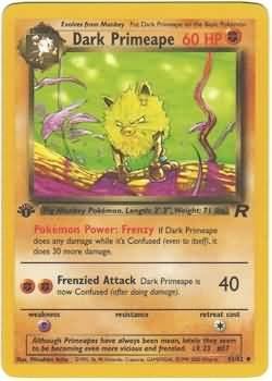 Pokemon Dark Primeape (Team Rocket) LP Unlimited Edition #43/82 lightly played uncommon