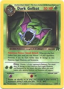 Pokemon Dark Golbat (Team Rocket) 1st Edition #24/82 near mint card rare non holo