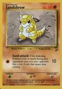 Pokemon Sandshrew (Base Set 2) #91/130 near mint card common