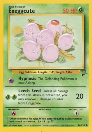 Pokemon Exeggcute (Base 2) #674/130 near mint card common