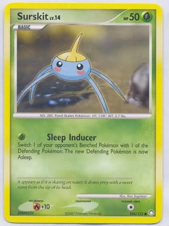 Pokemon Surskit (Mysterious Treasures) Reverse Holo #104/123 near mint card common