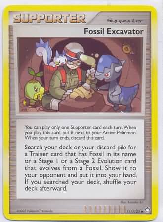 Pokemon Fossil Excavator (Mysterious Treasures) Reverse Holo #111/123 near mint card uncommon