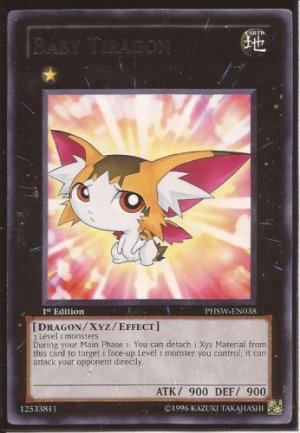 Yugioh BABY TIRAGON 1st Edition PHSW-EN038 near mint card Silver Letter Rare