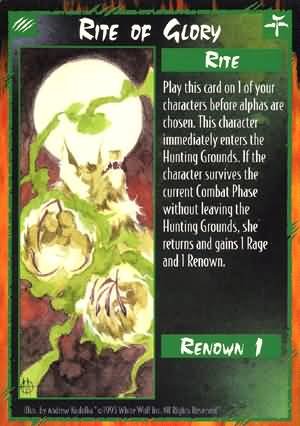 Rage Rite of Glory (Unlimited Edition) near mint card