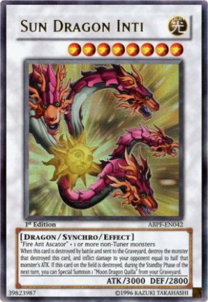 Yugioh Sun Dragon Inti (ABPF-EN042) 1st Edition near mint card Ultra Rare Holo