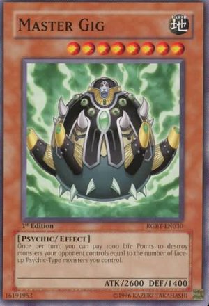 Yugioh Master Gig (RGBT-EN030) 1st edition near mint card Common