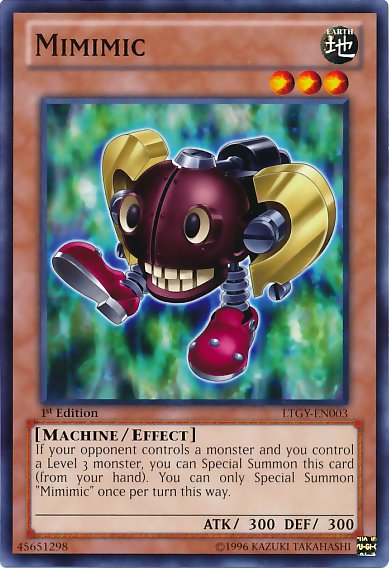 Yugioh Mimimic (LTGY-EN003) 1st edition near mint card Common
