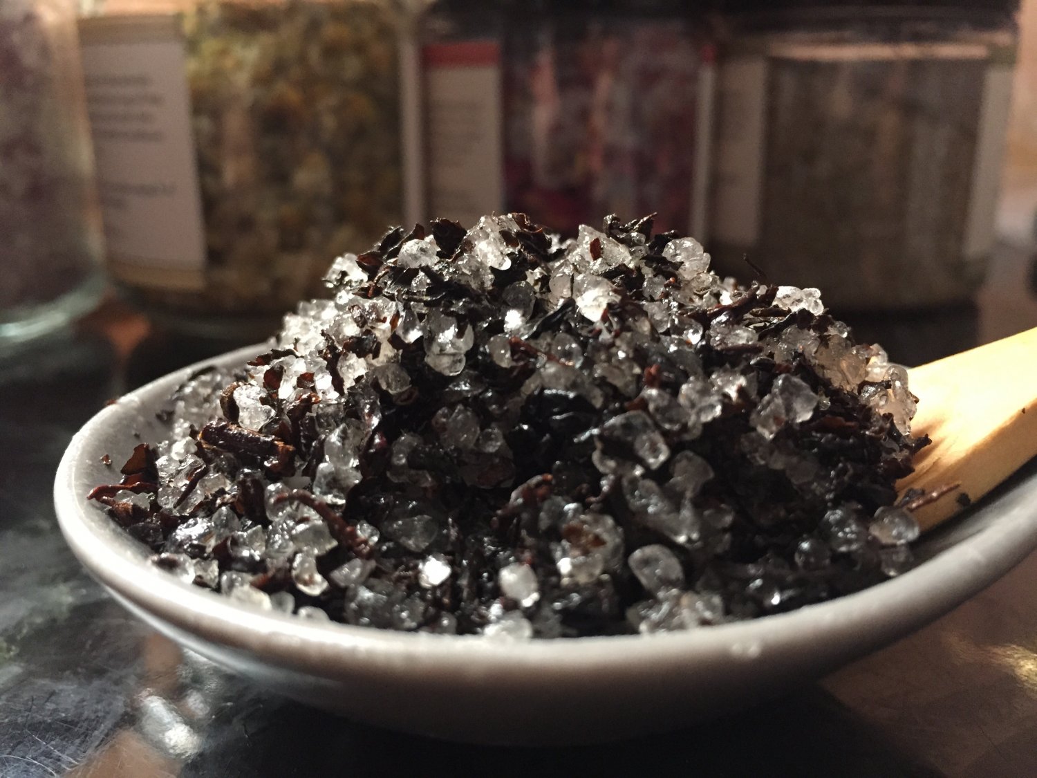 Organic Spearmint Black Tea Salt Scrub, Body Scrub 10 oz.