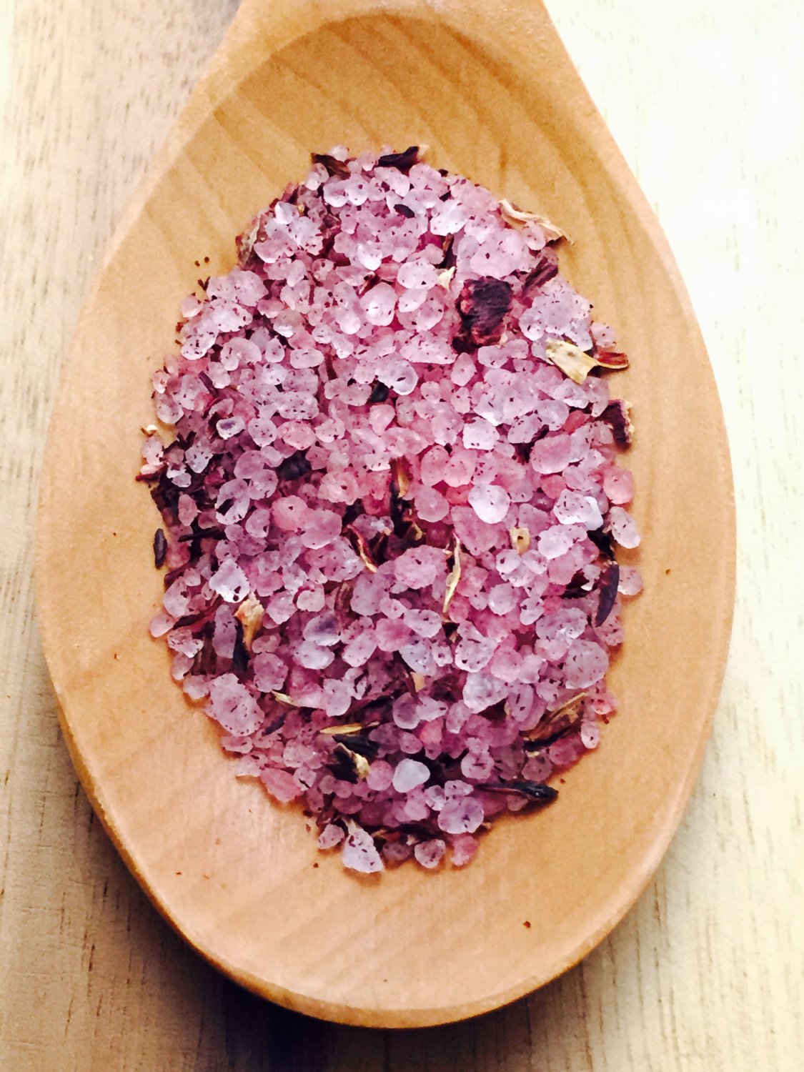 Organic Hibiscus Dead Sea Bath Salts, Herbal Bath Salt, 7 oz. Floral Bath, Spa