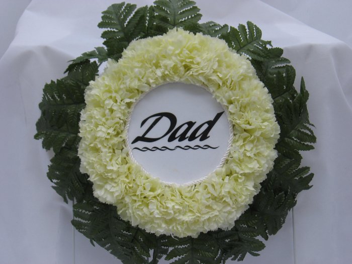 Pale yellow Cemetery/Grave Wreath/Flowers For Dad