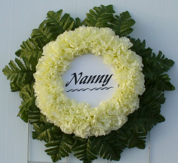 Pale Yellow Cemetery Wreath/Grave Flowers for Nanny