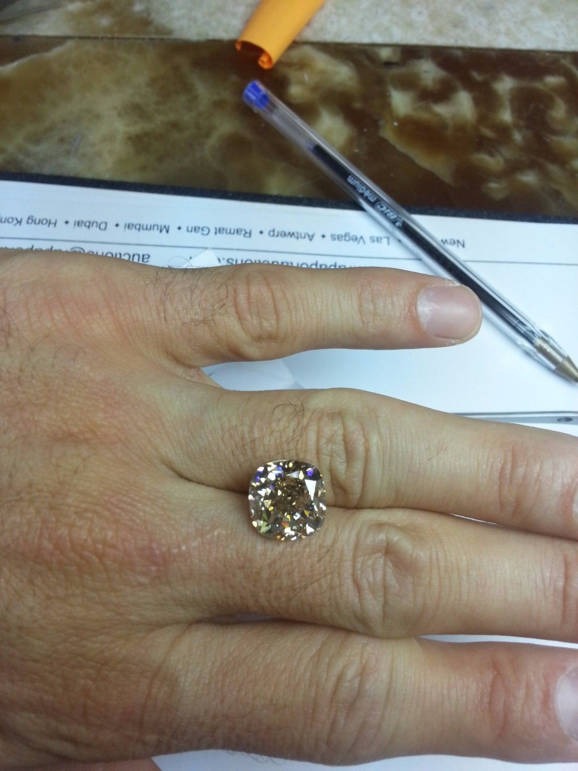 12.10 Carat Cushion Champagne VS1 100% Natural Certified CT Diamond Rare Find!!