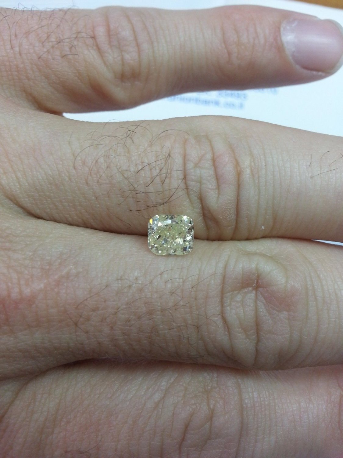1.87 Carat 100% Natural Fancy Light Yellow Cushion SI1 Certified Must See !!