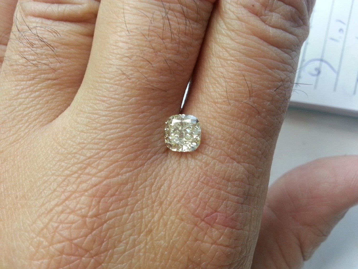 2.03 Carat Fancy Light Yellow Cushion VS2 100% Natural Diamond Non Enhanced Rare