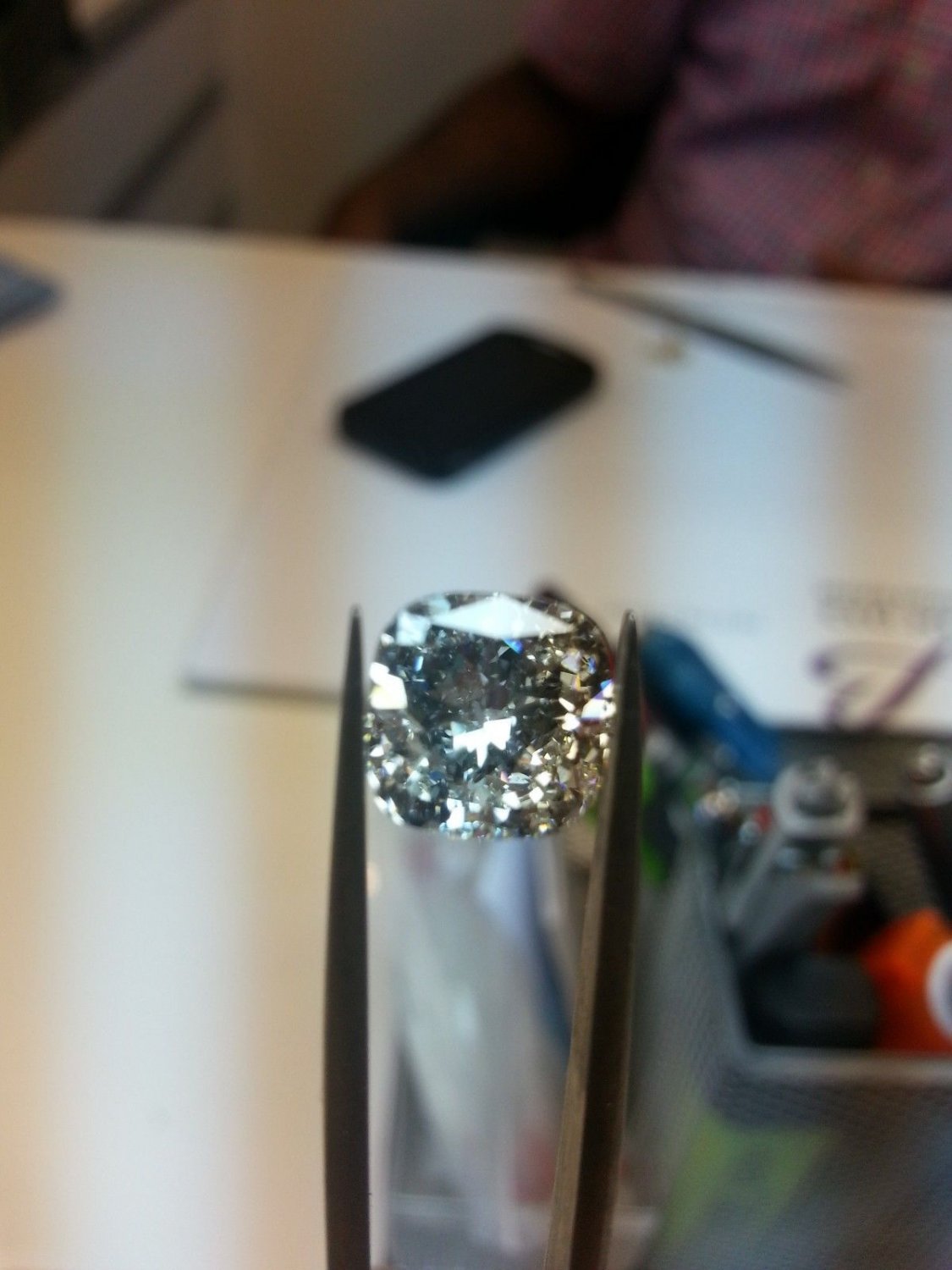 3.36 Carat Cushion F VS2 100% Natural Diamond Certified CT 8.59 X 8.63 Must See!