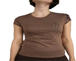 LADIES BROWN CAP SLEEVE TEE