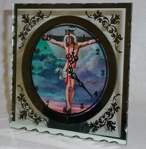 NEW Crucifix Clock Mirrored With LED Lighting, Perfect Gift $9.99