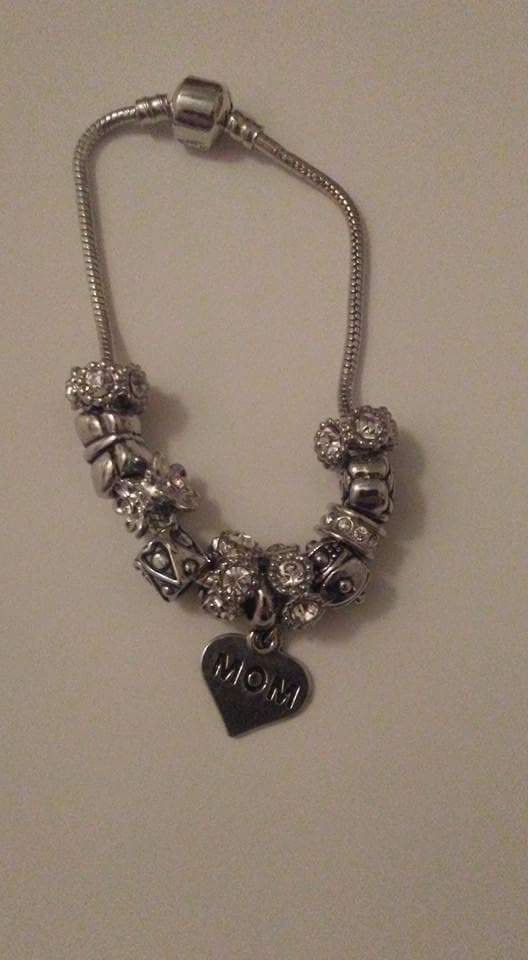 Silver Mom Charm Bracelet