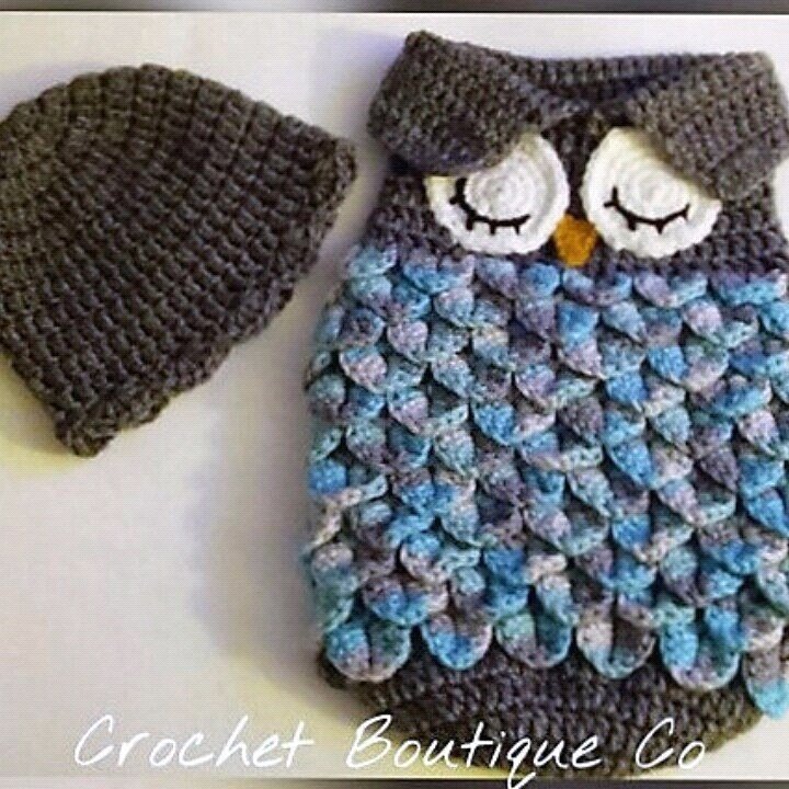 Newborn Owl Cocoon and Cap