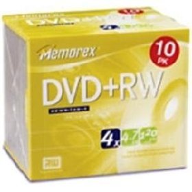 Memorex 3202-5549 4.7 GB DVD+RW - Spindle of 10