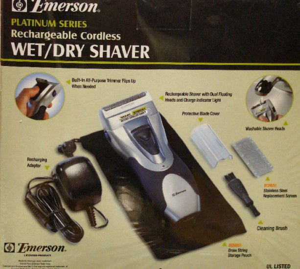 Emerson Wet/Dry Rechargeable Shaver System and Accesories Kit