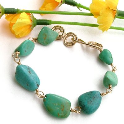 Bracelet Gold with Turquoise - B219