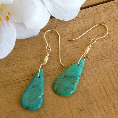 Turquoise Earrings with Gold - E283