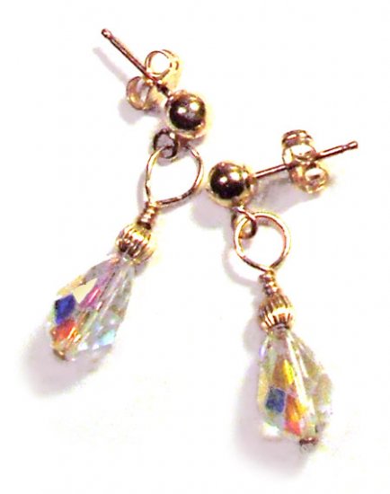 Swarovski Crystal Drop Earrings with Gold - E208