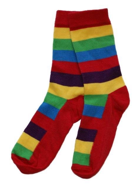 LITTLE SUNFLOWERS 1 x Pair of Rainbow Striped Socks