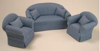 Ashley Denim Blue Sofa and Chairs