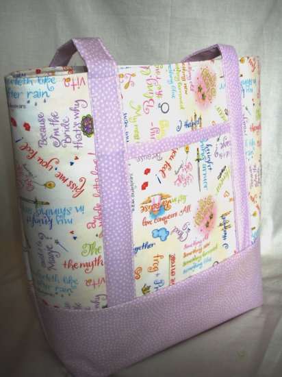 Structured Large Tote, Diaper bag, Knit or Sew Tote, Carry all - Here Comes the Bride