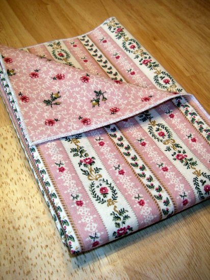 Pink Stripes with Buds - Double Sided Cloth Napkins - Set of 4