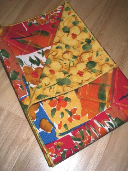 Watercolor Theme - Yellow - Double Sided Cloth Napkins - Set of 4