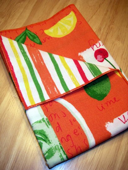Napkins - Citrus Stripe - Double Sided Cloth Napkins - Set of 4