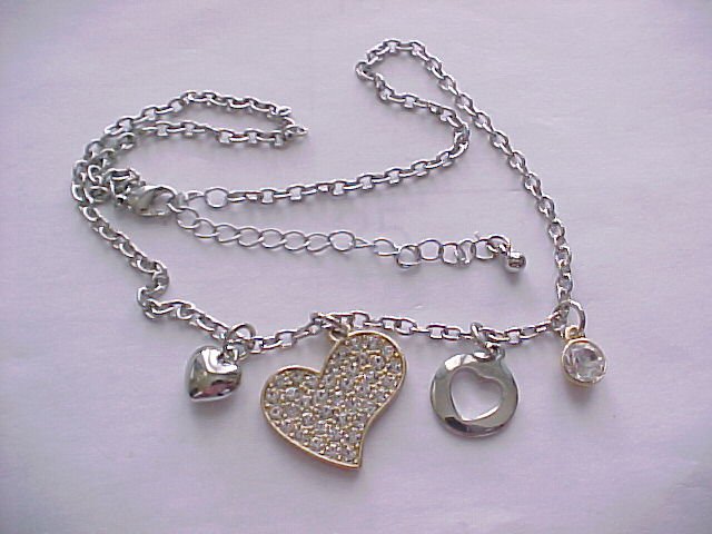 Pave cubic zirconia charm necklace