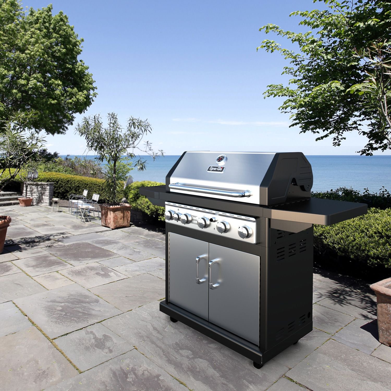 Dyna-Glo Premium 79,000 BTU 5-Burner Propane Gas Grill with Side Burner & Rotisserie Burner